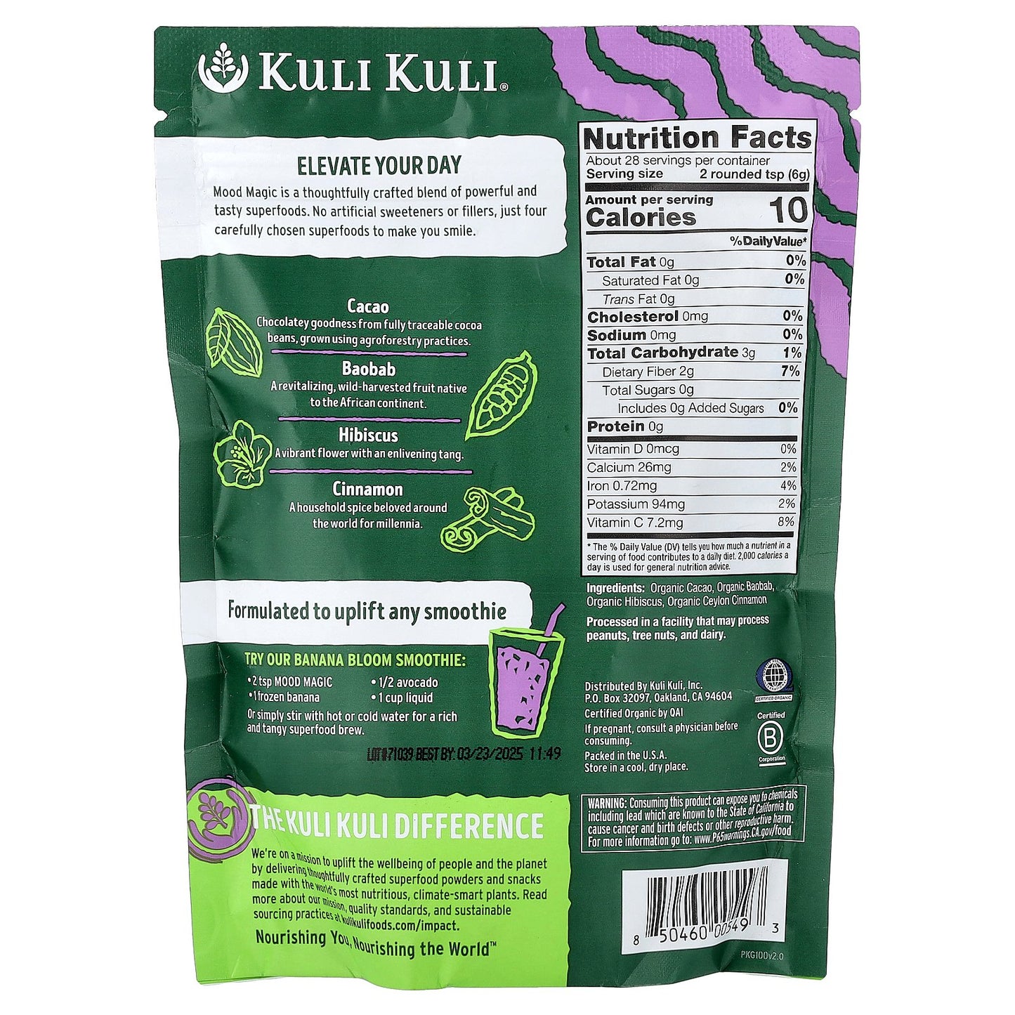Kuli Kuli, Mood Magic, Organic Uplifting Superfood Powder, 6 oz (170 g)