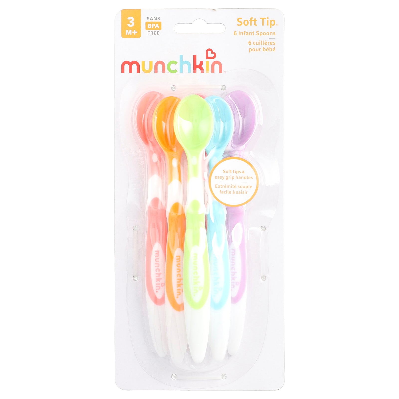 Munchkin, Soft-Tip™ Infant Spoons, 3 Months+, 6 Count