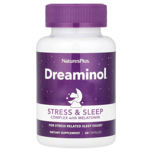 NaturesPlus, Dreaminol®, Stress & Sleep Complex with Melatonin, 60 Capsules