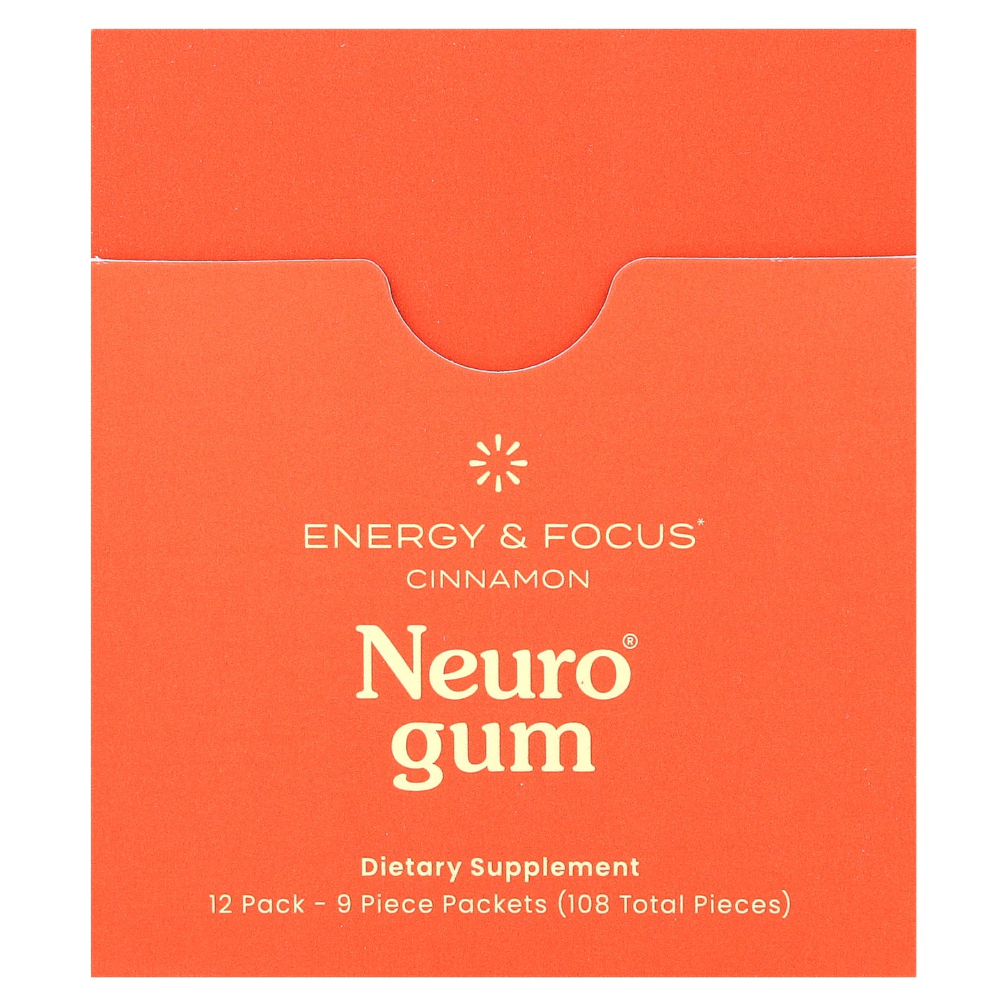 NeuroGum, Energy & Focus, Cinnamon, 12 Packs, 9 Pieces Each