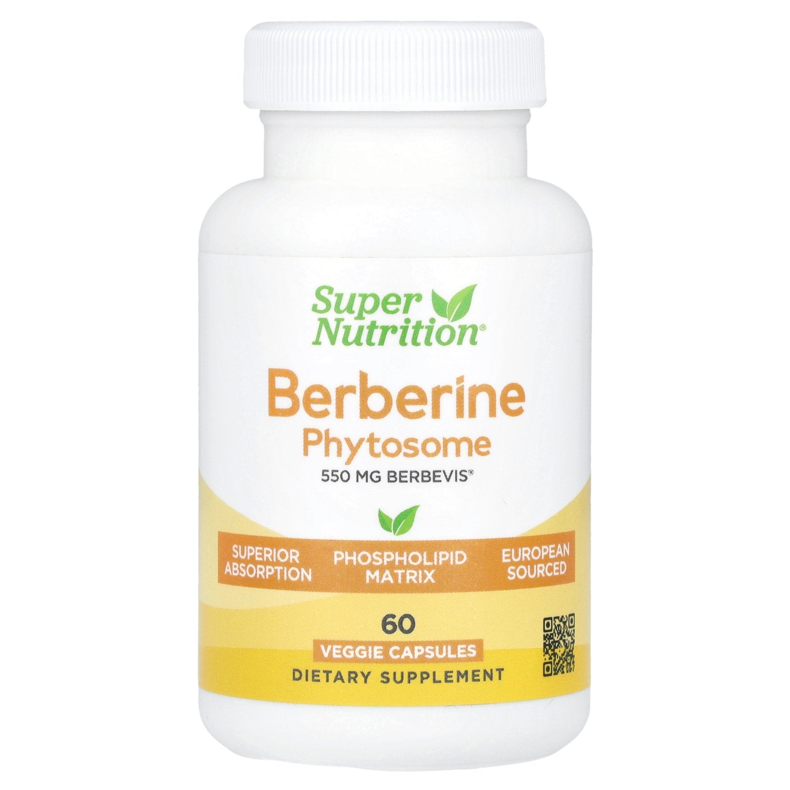 Super Nutrition, Berberine Phytosome, 550 mg, 60 Veggie Capsules