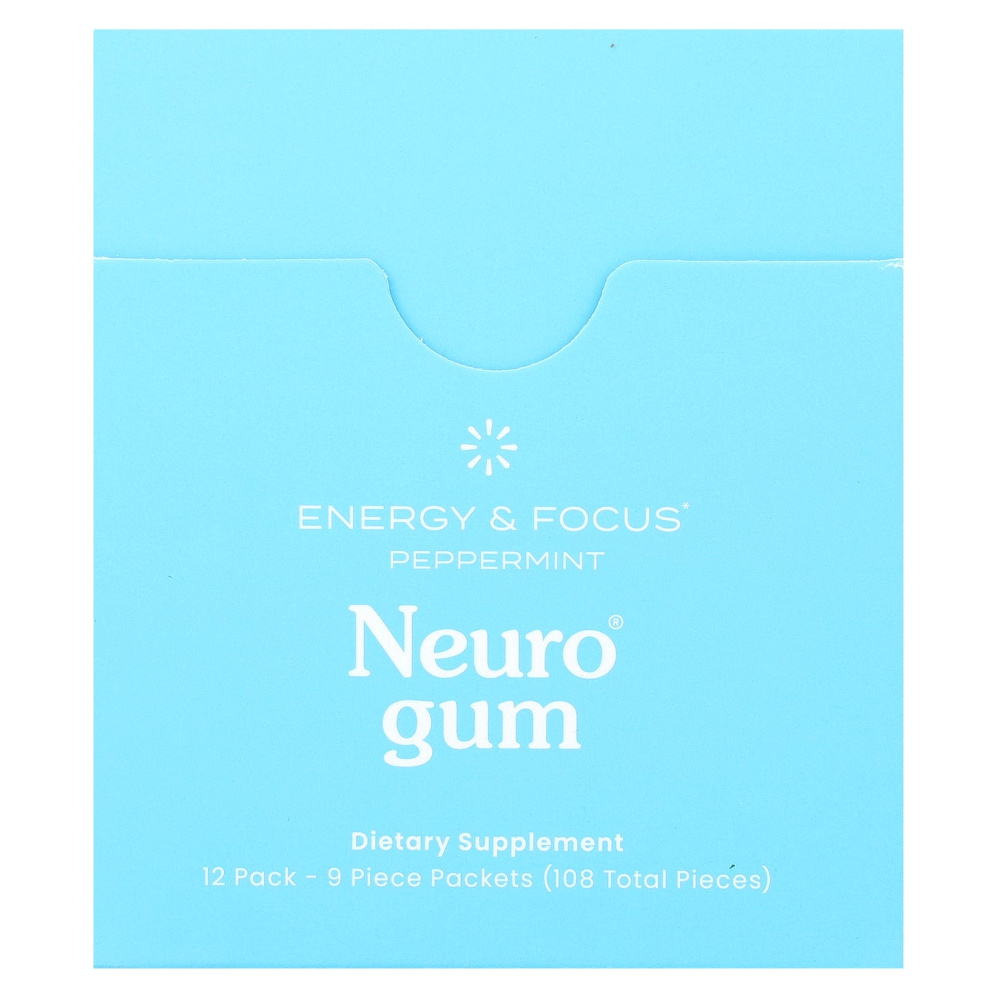 NeuroGum, Energy & Focus, Peppermint, 12 Packs, 9 Pieces Each