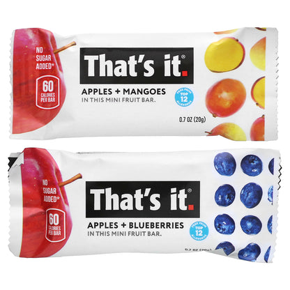 That's It, Mini Fruit Bars,  Variety Pack, Mango & Blueberry, 10 Bars, 0.7 oz (20 g) Each
