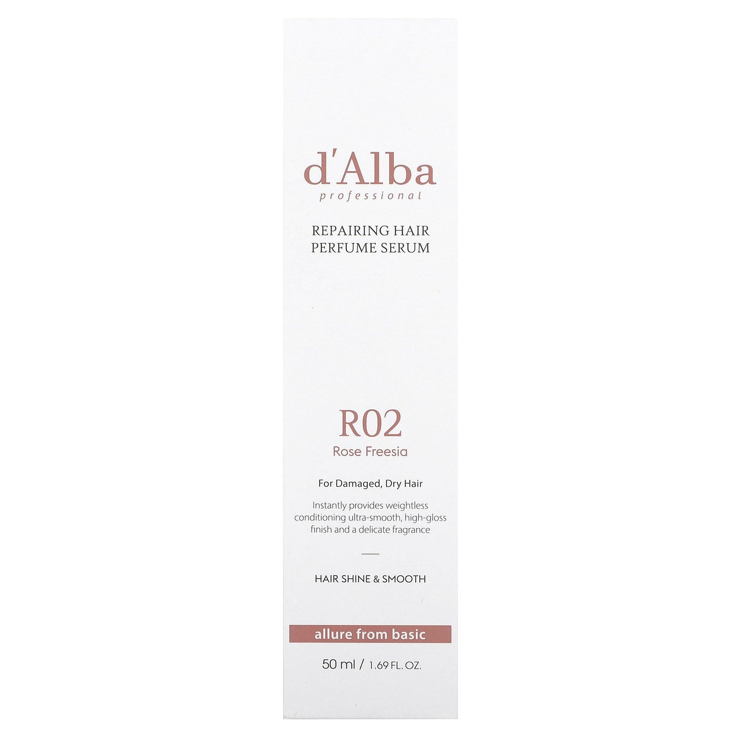 d'Alba, Professional, Repairing Hair Perfume Serum, R02 Rose Freesia , 1.69 fl oz (50 ml)