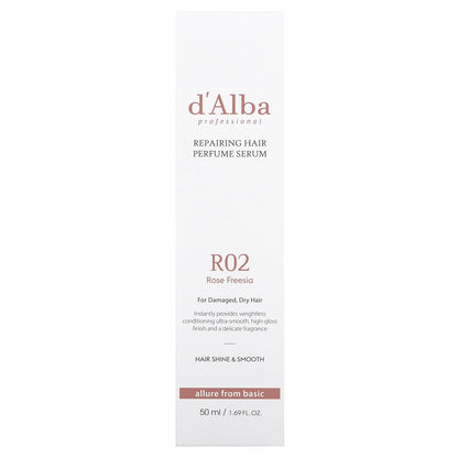 d'Alba, Professional, Repairing Hair Perfume Serum, R02 Rose Freesia , 1.69 fl oz (50 ml)