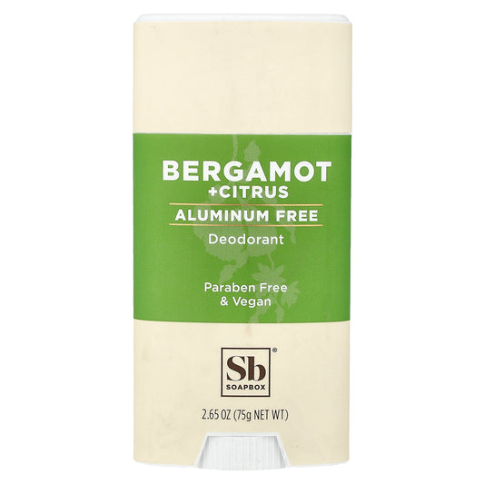 Soapbox, Aluminum Free Deodorant, Bergamot + Citrus, 2.65 oz (75 g)