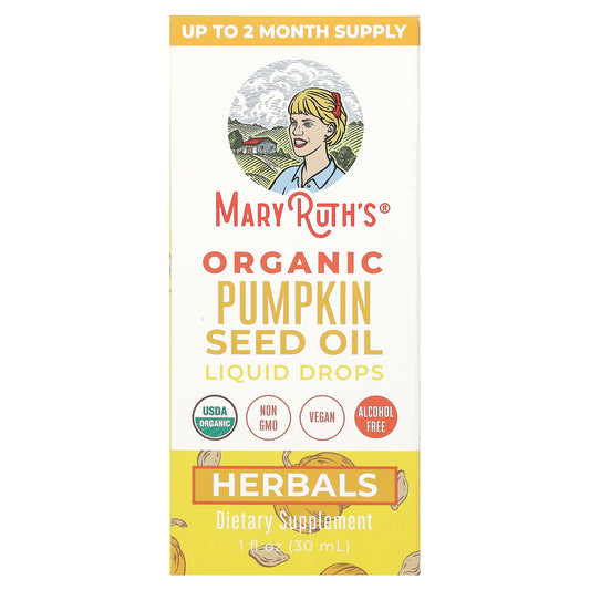 MaryRuth's, Organic Pumpkin Seed Oil Liquid Drops, Alcohol Free, 459 mg, 1 fl oz (30 ml)