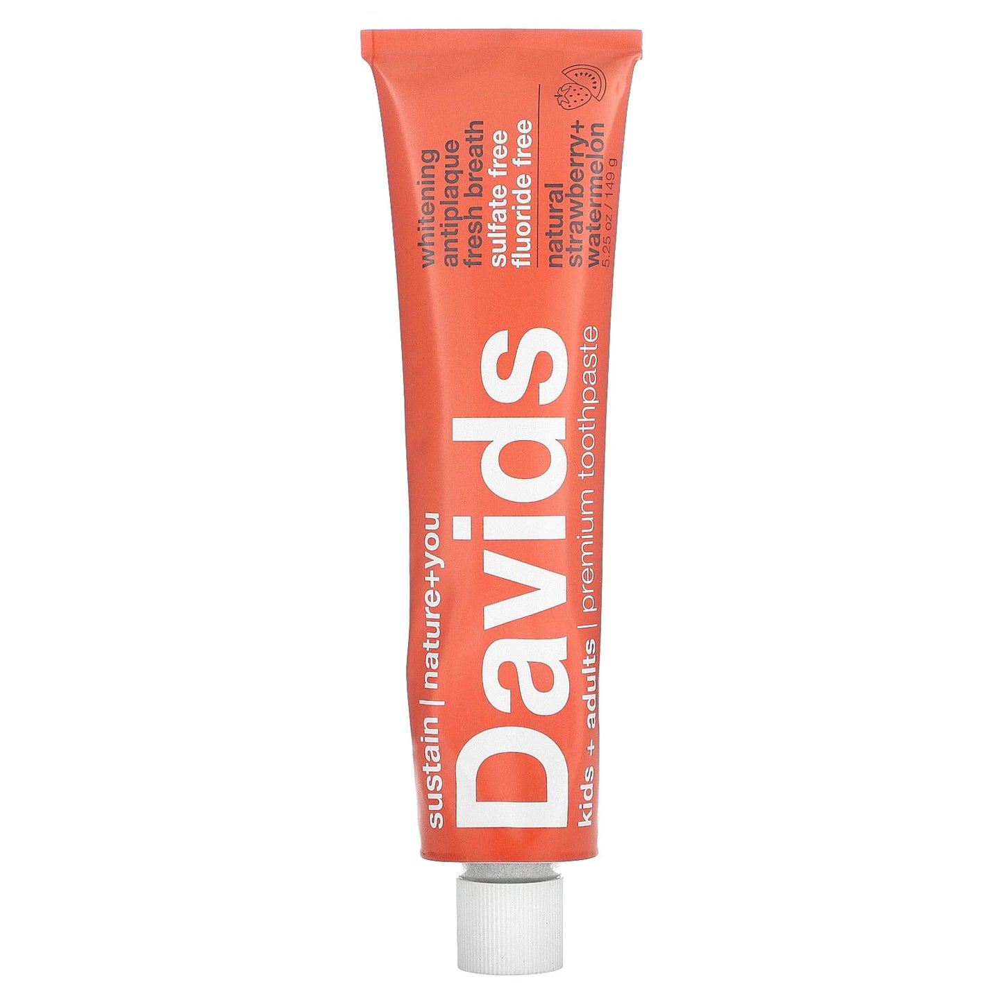 Davids, Premium Toothpaste, Kids + Adults, Natural Strawberry + Watermelon, 5.25 oz (149 g)