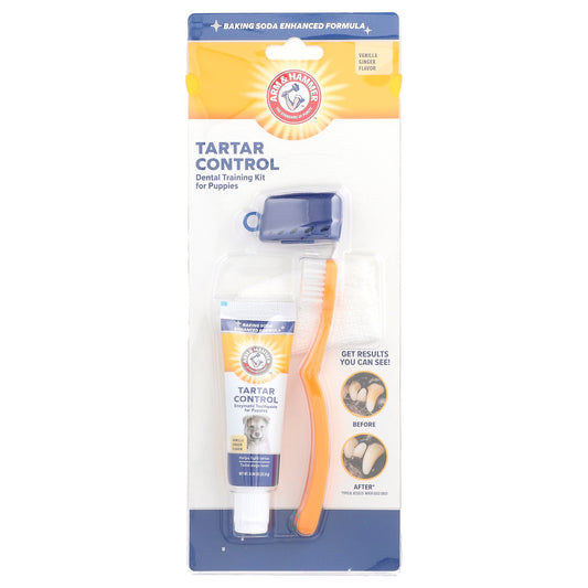 Arm & Hammer, Tartar Control, Dental Training Kit For Puppies, Vanilla Ginger, 4 Piece Kit