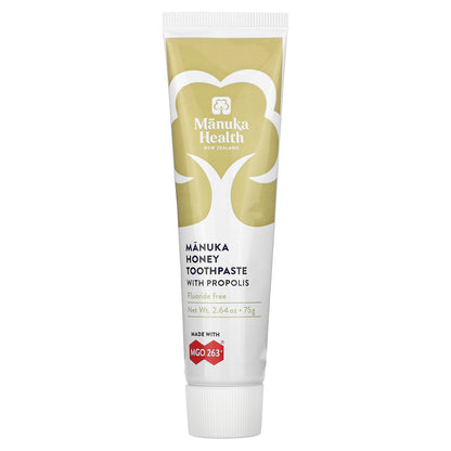 Manuka Health, Manuka Honey Fluoride Free Toothpaste with Propolis, 2.64 oz (75 g)