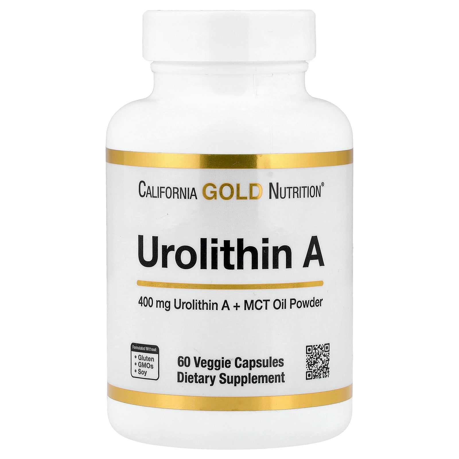California Gold Nutrition, Urolithin A with MCT Oil Powder, 60 Veggie Capsules
