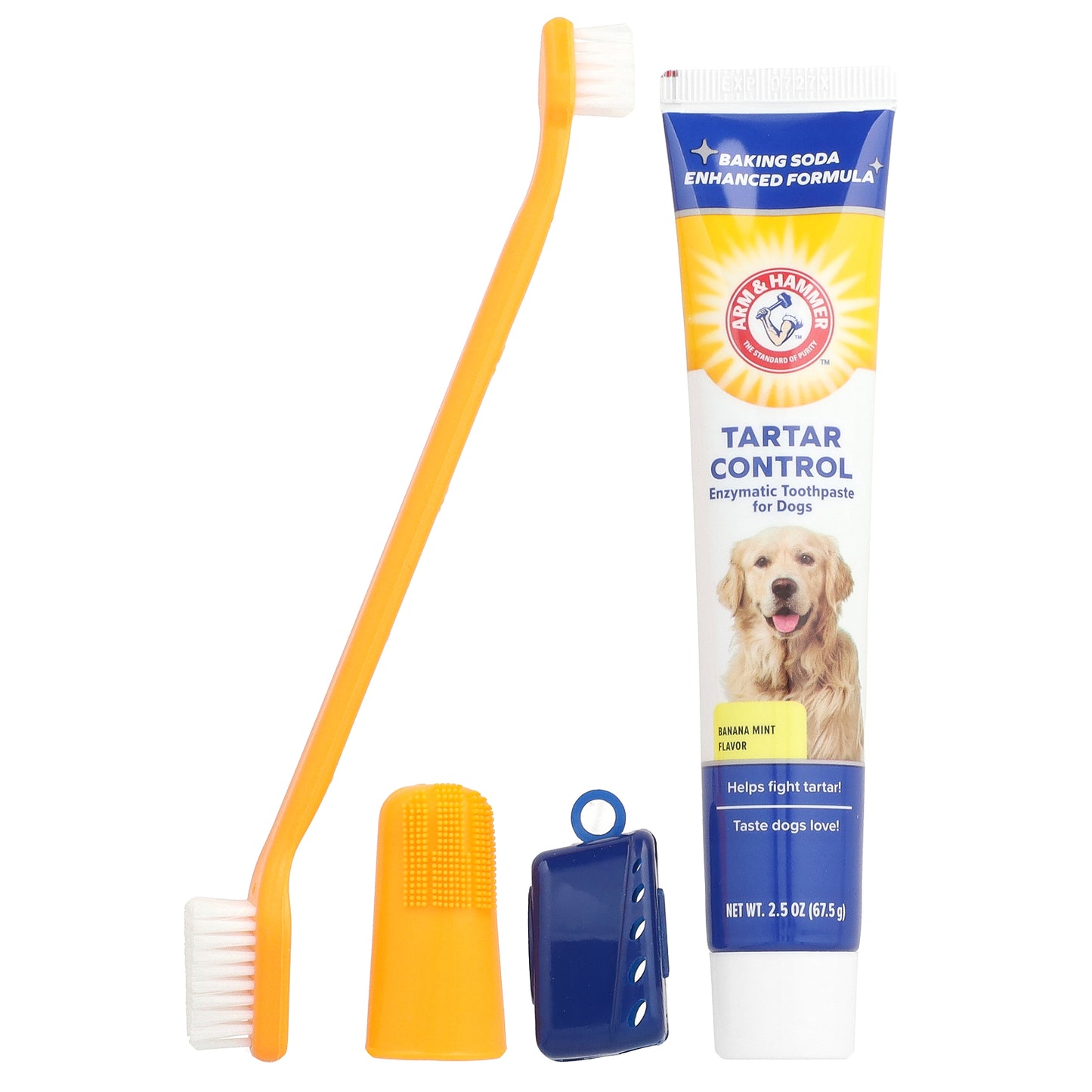 Arm & Hammer, Tartar Control, Dental Kit For Dogs, Banana Mint, 4 Piece Kit