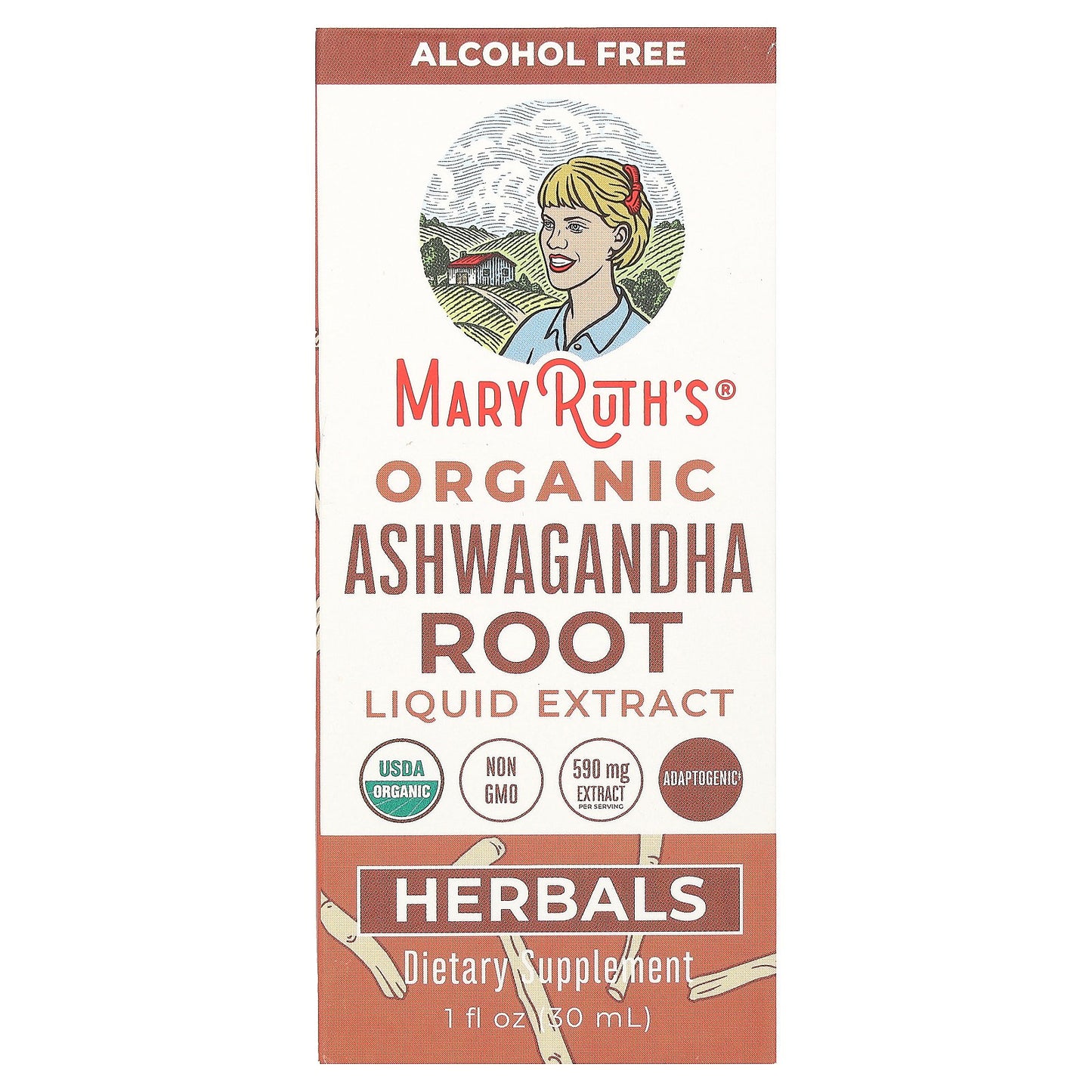 MaryRuth's, Organic Ashwagandha Root Liquid Extract, Alcohol Free, 1 fl oz (30 ml)