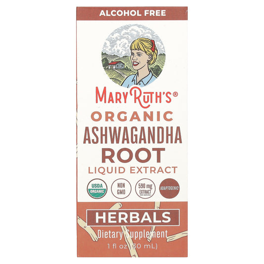 MaryRuth's, Organic Ashwagandha Root Liquid Extract, Alcohol Free, 1 fl oz (30 ml)