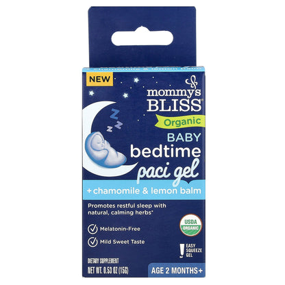 Mommy's Bliss, Organic Baby Bedtime Paci Gel, Age 2 Months+, 0.53 oz (15 g)