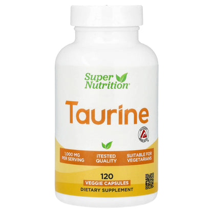 Super Nutrition, Taurine, 120 Veggie Capsules (500 mg per Capsule)