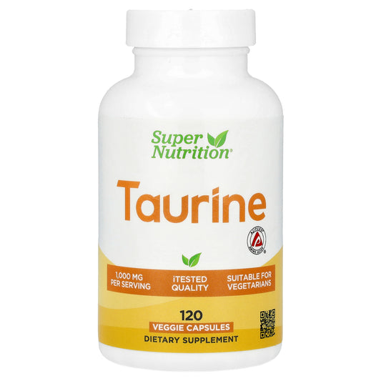 Super Nutrition, Taurine, 120 Veggie Capsules (500 mg per Capsule)