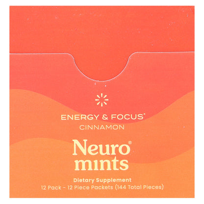 NeuroGum, NeuroMints, Energy & Focus, Cinnamon, 12 Packs, 12 Pieces Each