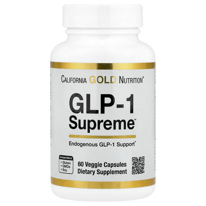 California Gold Nutrition, GLP-1 Supreme™, with Akkermansia, Berberine, Quercetin & Curcumin, 60 Veggie Capsules