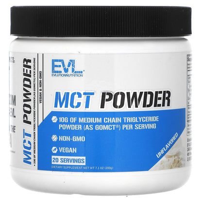 EVLution Nutrition, MCT Powder, Unflavored, 7.1 oz (200 g)