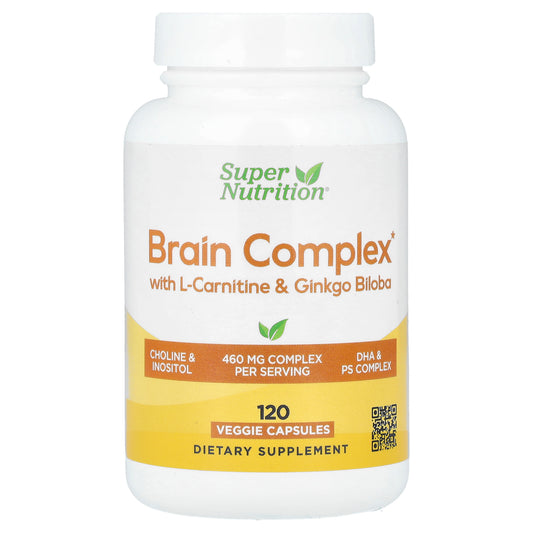 Super Nutrition, Brain Complex with L-Carnitine & Ginkgo Biloba, 120 Veggie Capsules