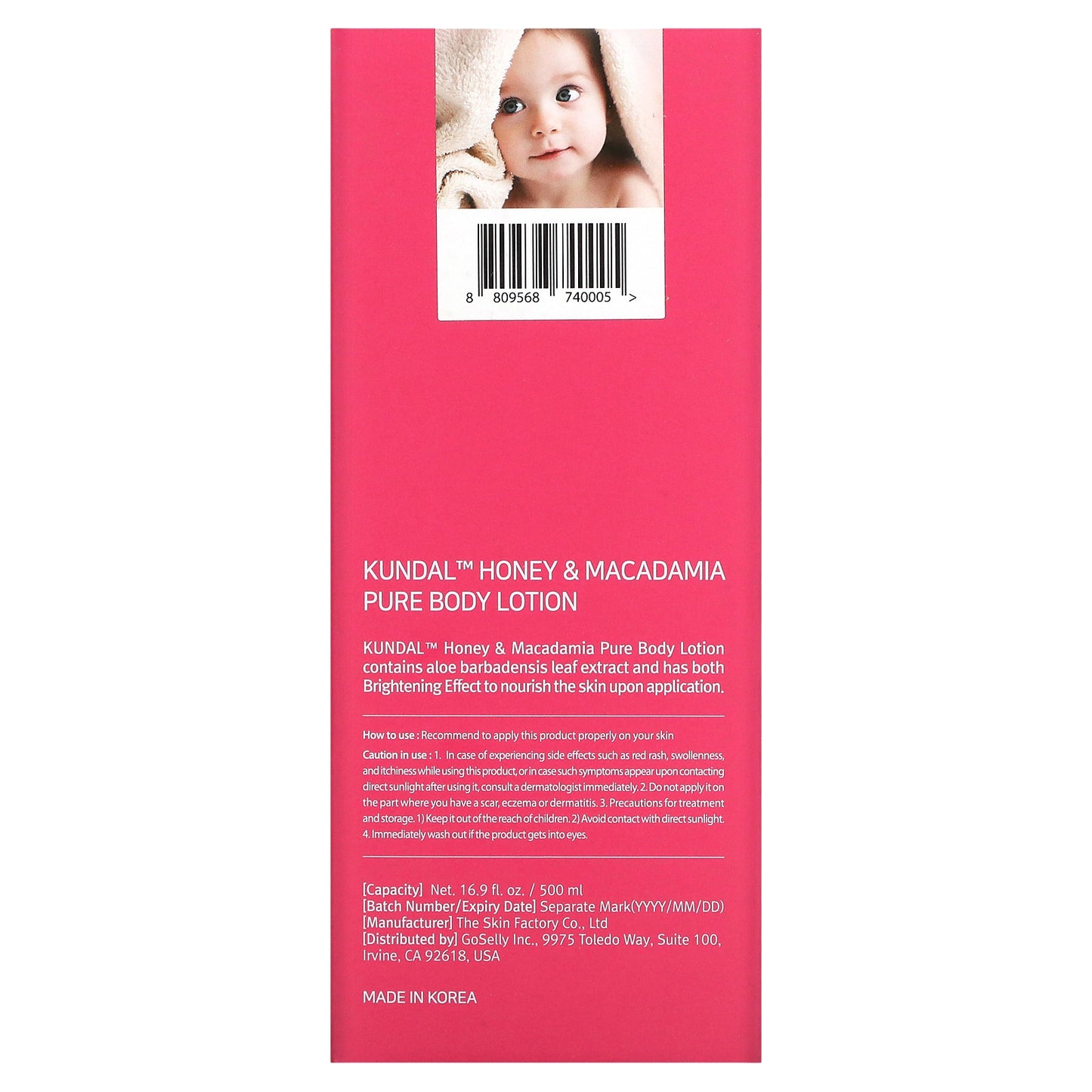 Kundal, Honey & Macadamia, Body Lotion, Baby Powder, 16.9 fl oz (500 ml)