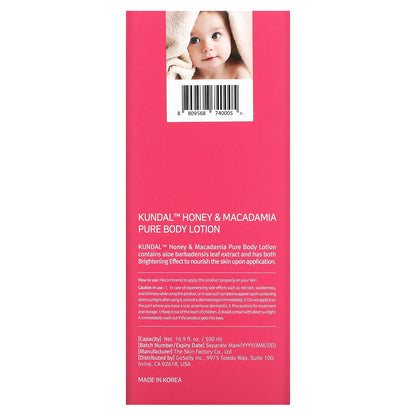 Kundal, Honey & Macadamia, Body Lotion, Baby Powder, 16.9 fl oz (500 ml)