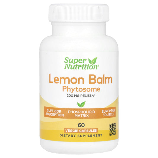 Super Nutrition, Lemon Balm Phytosome, 200 mg, 60 Veggie Capsules