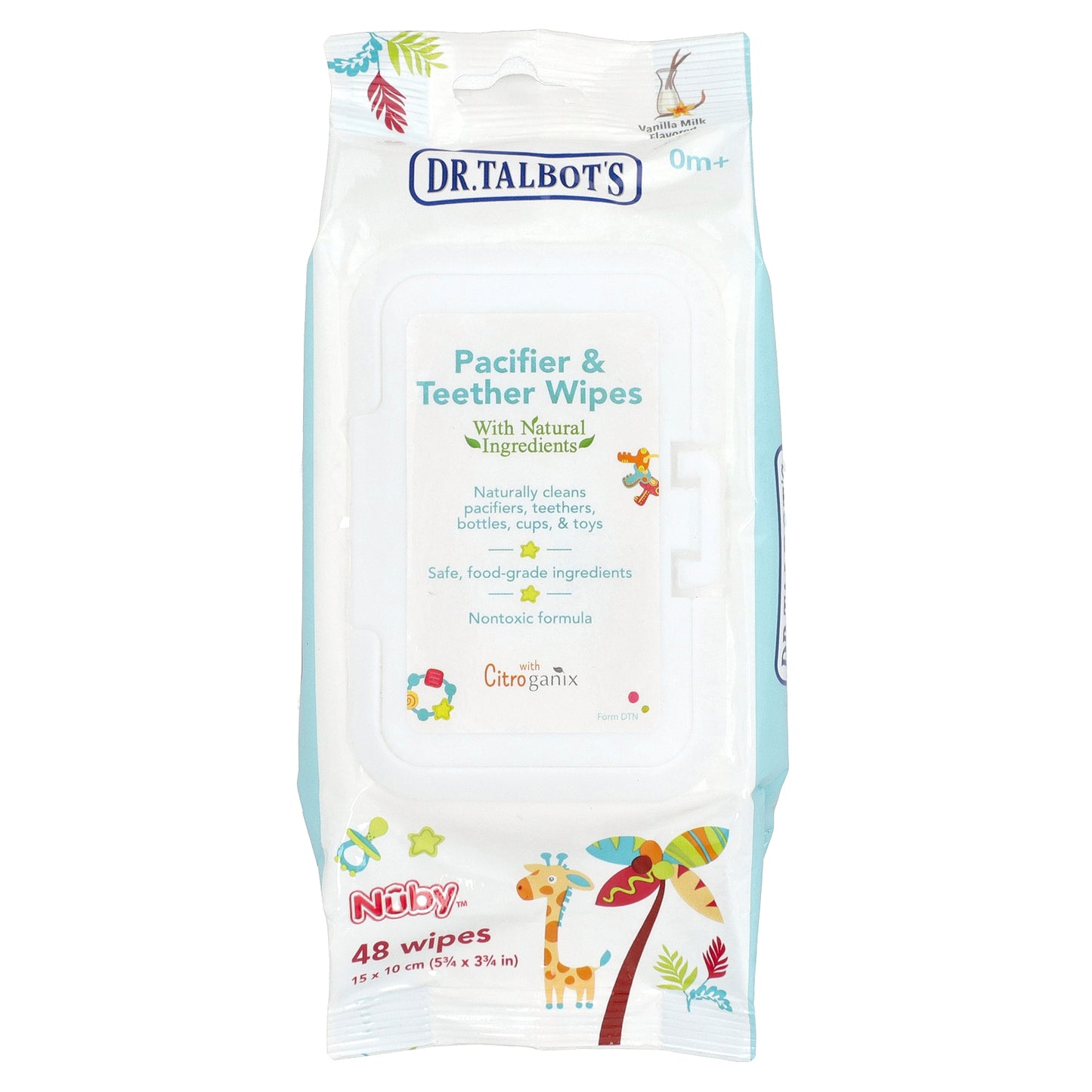 Dr. Talbot's, Pacifier & Teether Wipes, 0 m +, Vanilla Milk, 48 Wipes