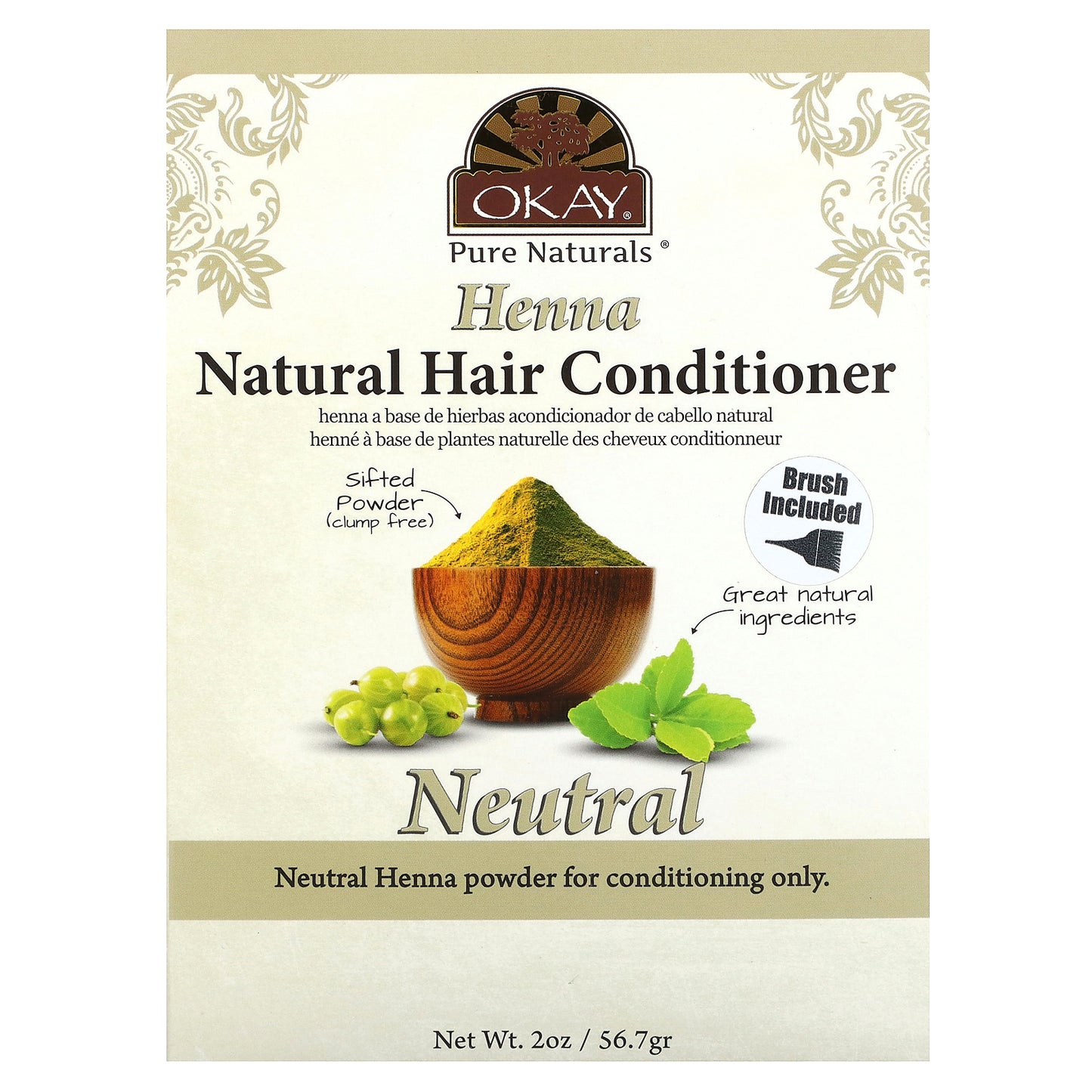 Okay Pure Naturals, Henna, Natural Hair Conditioner, Neutral, 2 oz (56.7 g)