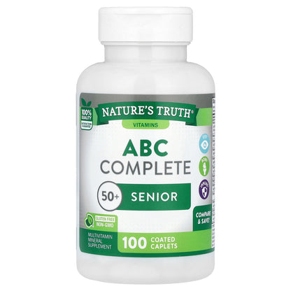 Nature's Truth, ABC Complete Multivitamin, 50+ Senior, 100 Coated Caplets