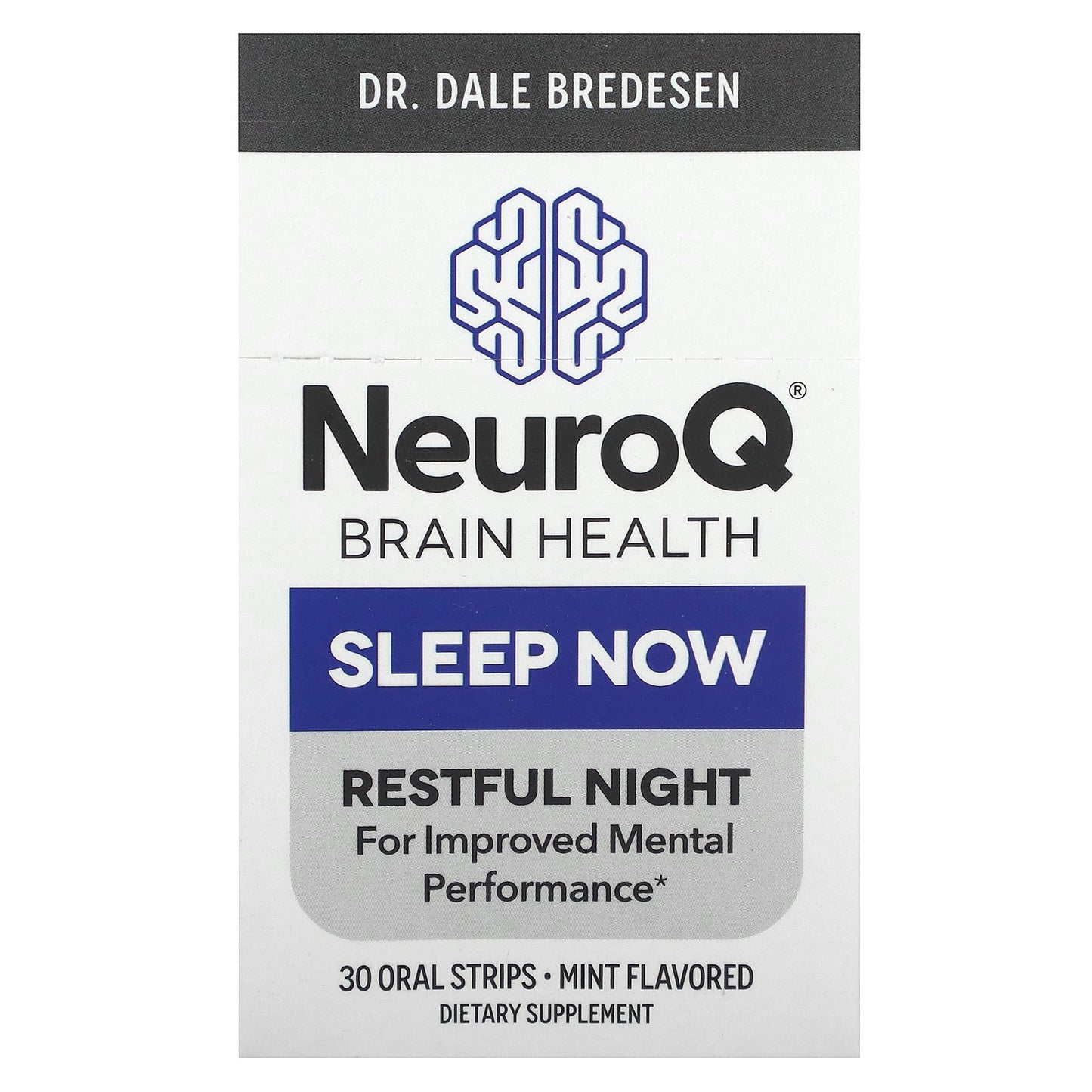 LifeSeasons, NeuroQ  Brain Health, Sleep Now, Mint, 30 Oral Strips