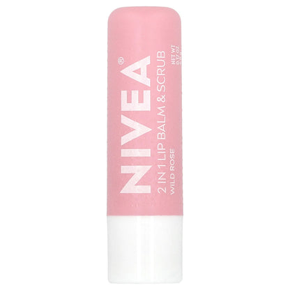 Nivea, 2 In 1 Lip Balm & Scrub, Wild Rose, 0.17 oz (4.8 g)