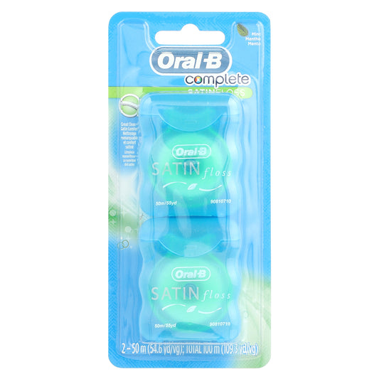 Oral-B, Complete, SATINfloss, Mint, 2 Pack, 54.6 yd (50 m) Each