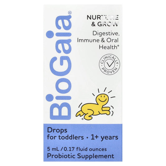 BioGaia, Nurture & Grow Drops, 1+ Years, 200 Million CFU, 0.17 fl oz (5 ml)