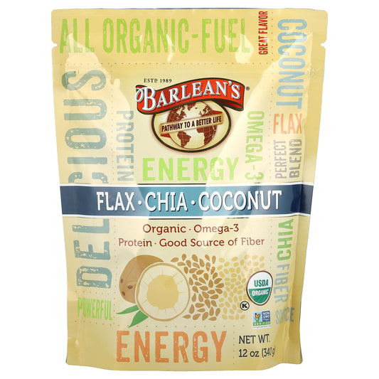 Barlean's, Flax-Chia-Coconut Blend, 12 oz (340 g)