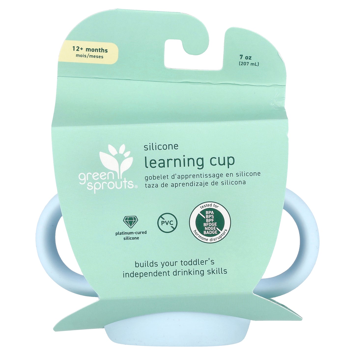 Green Sprouts, Silicone Learning Cup, 12+ Months, Light Blue, 7 oz (207 ml)