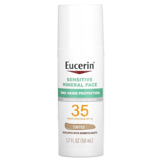 Eucerin, Sensitive Mineral Face Sunscreen Lotion, SPF 35, Tinted, 1.7 fl oz (50 ml)