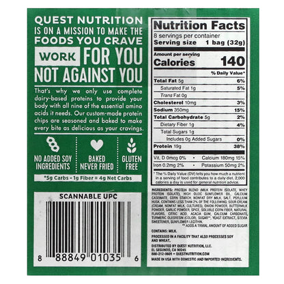 Quest Nutrition, Original Style Protein Chips, Sour Cream & Onion, 8 Bags, 1.1 oz (32 g) Each