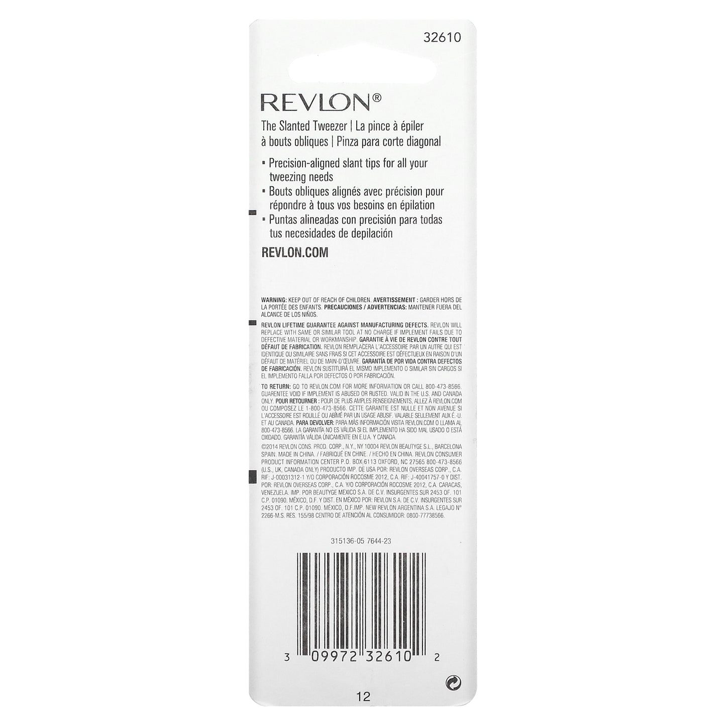 Revlon, Slant Tweezer, 1 Count