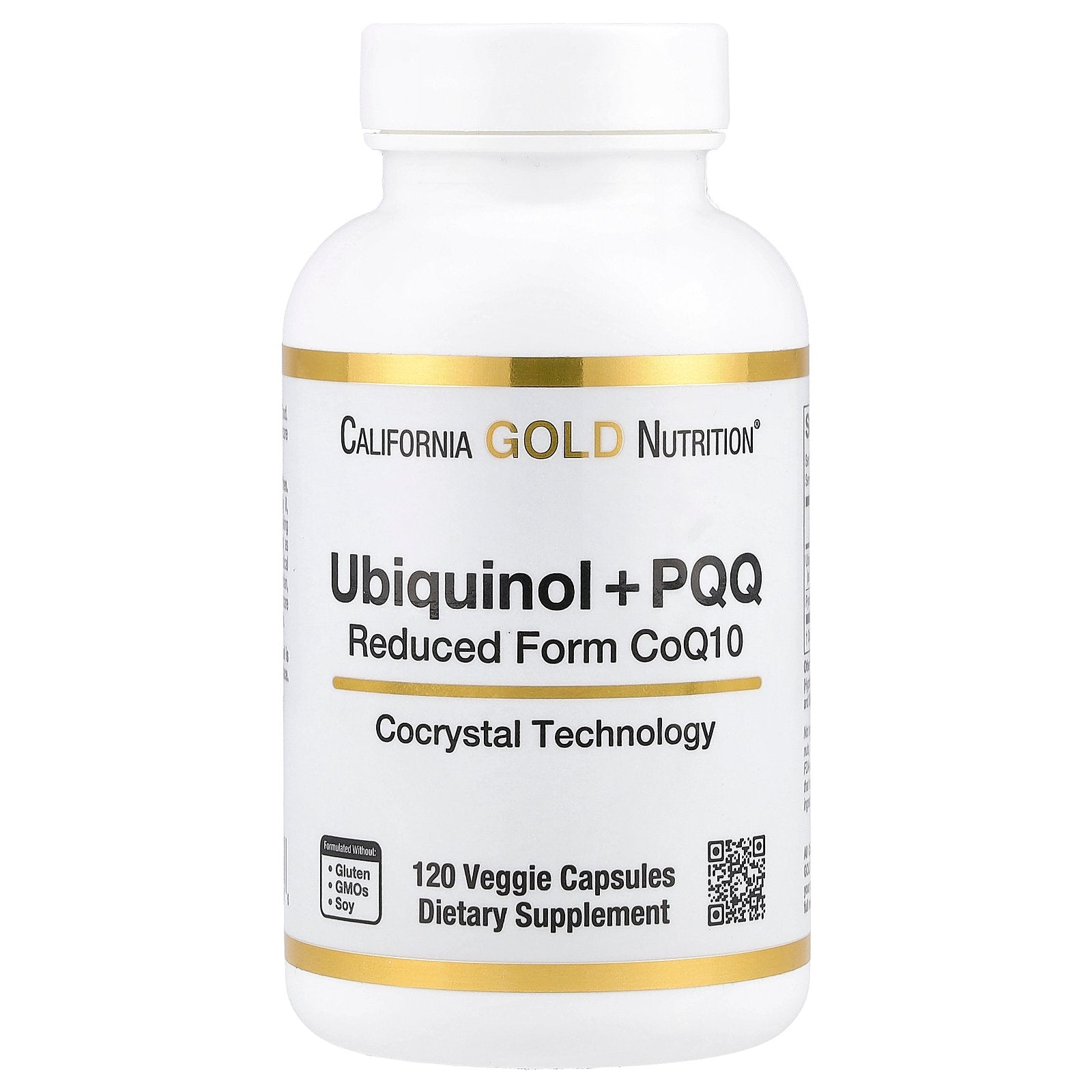 California Gold Nutrition, Ubiquinol Reduced Form CoQ10 + PQQ, 120 Veggie Capsules