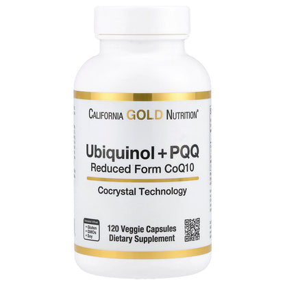 California Gold Nutrition, Ubiquinol Reduced Form CoQ10 + PQQ, 120 Veggie Capsules
