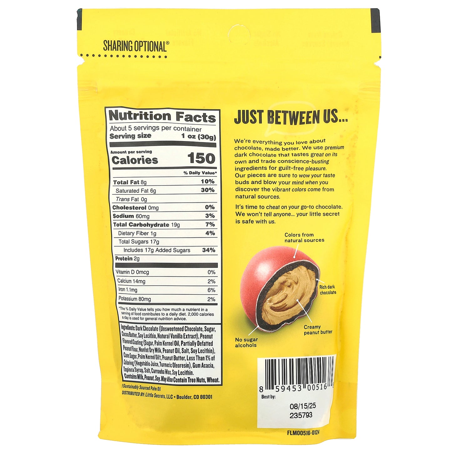 Little Secrets, Peanut Butter Pieces, Dark Chocolate, 5 oz (142 g)