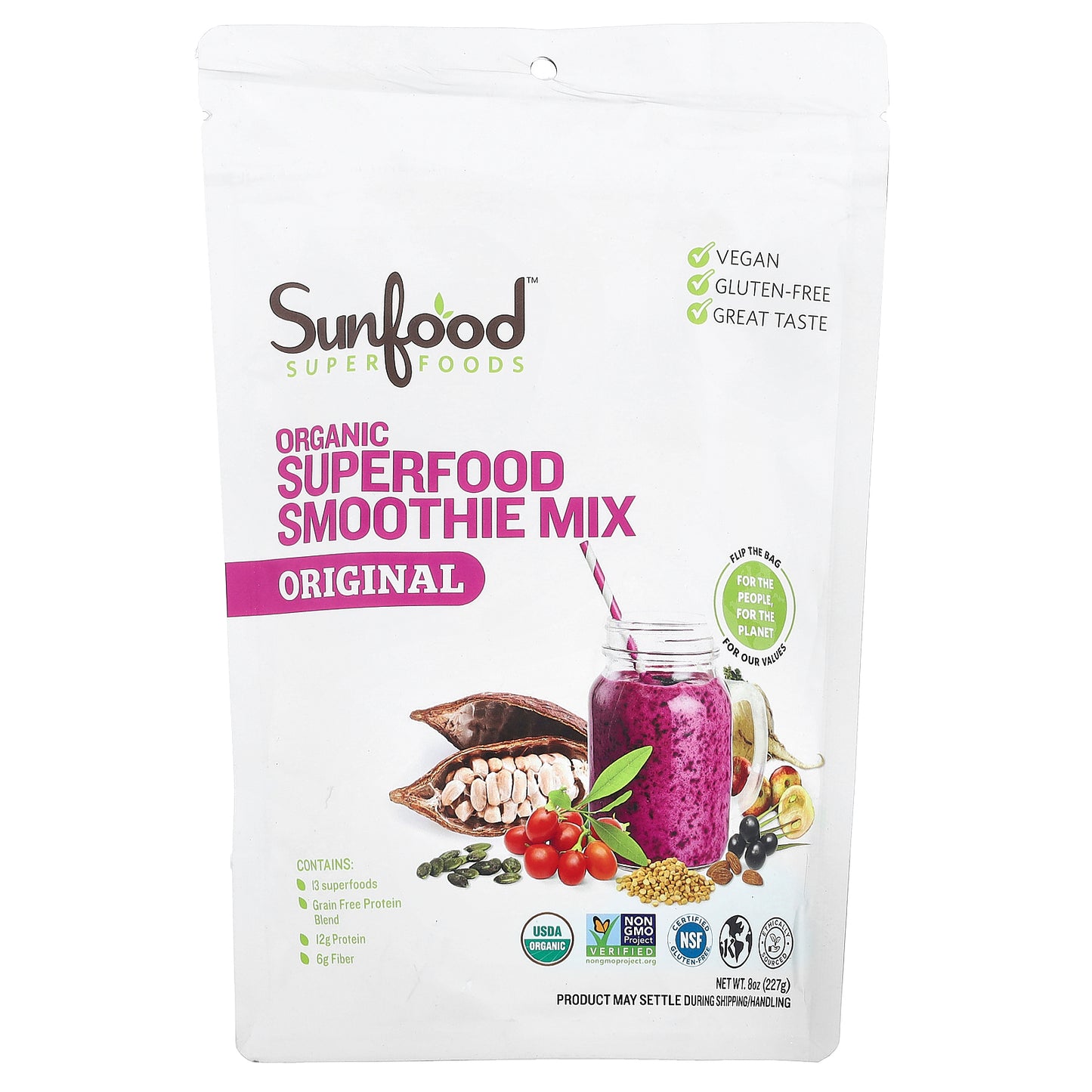 Sunfood, Organic Superfood Smoothie Mix, Original , 8 oz (227 g)