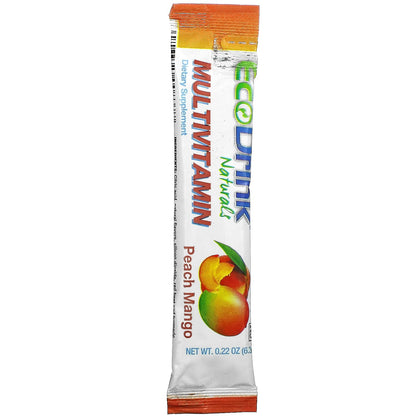 Lily of the Desert, EcoDrink Naturals, Multivitamin Drink Mix, Peach Mango, 24 Stick Packs, 0.22 oz (6.3 g) Each