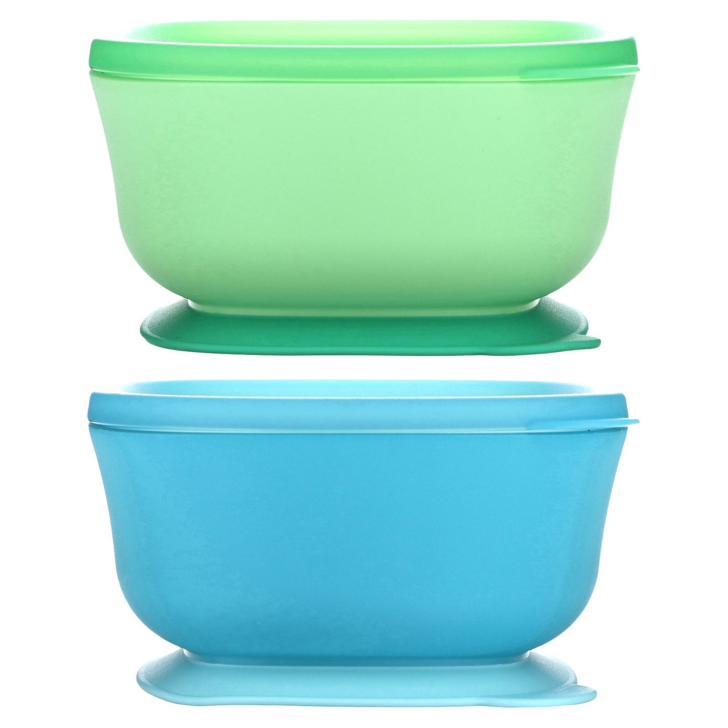 NUK, Suction Bowls, 6+ Months, Blue & Green, 2 Bowls + 2 Lids