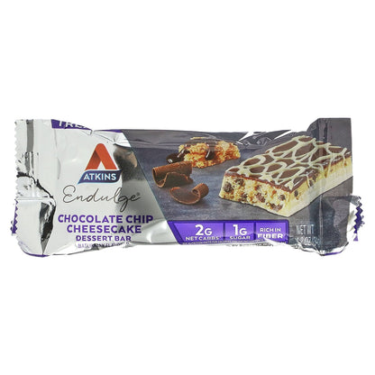 Atkins, Endulge, Dessert Bar, Chocolate Chip Cheesecake, 5 Bars, 1.2 oz (34 g) Each