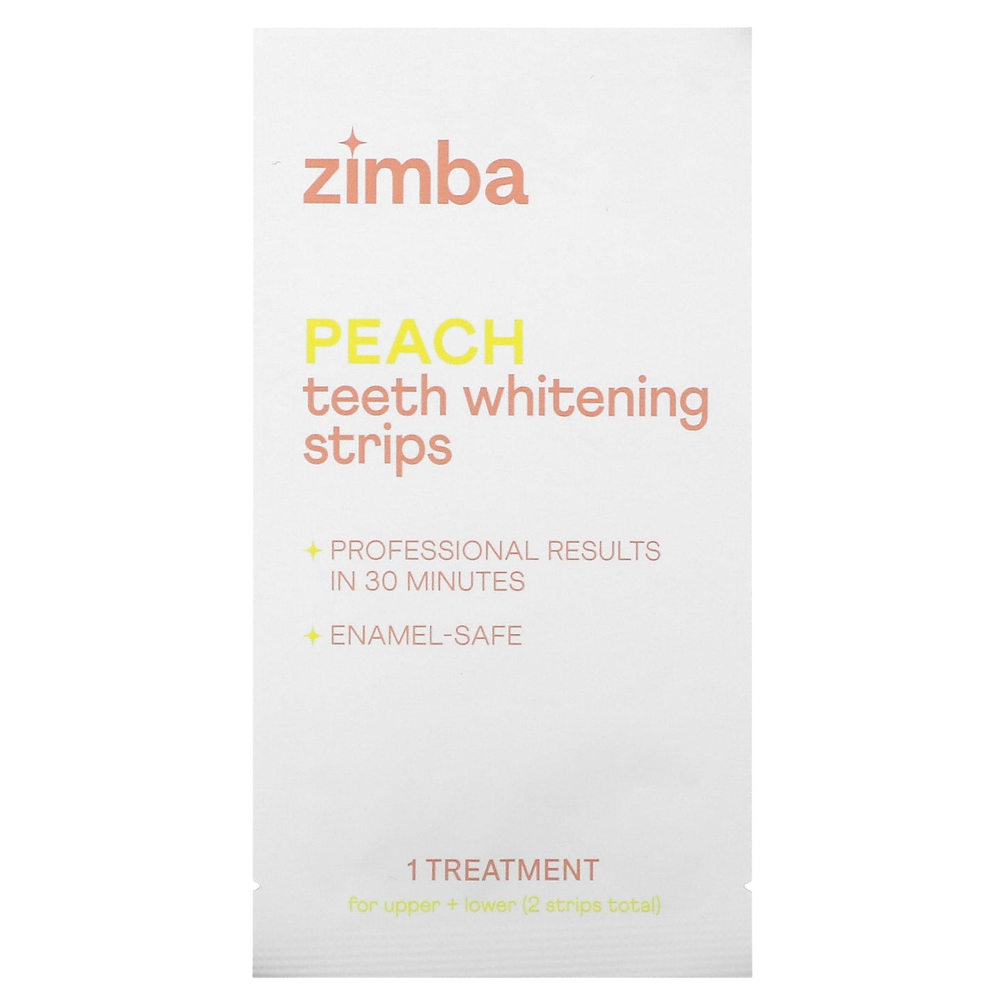 Zimba, Teeth Whitening Strips, Peach, 14 Treatments