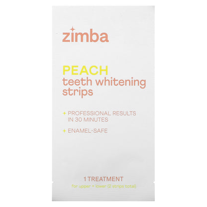 Zimba, Teeth Whitening Strips, Peach, 14 Treatments