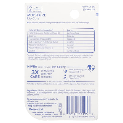 Nivea, Moisture Lip Care, 0.17 oz (4.8 g)